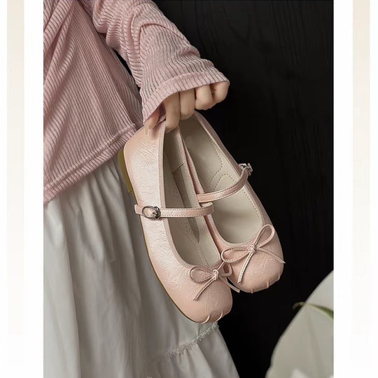 Damen Ballerinas mit elegantem Glanz und verspieltem Schleifen-Detail EB