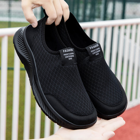 Damen Bequeme Slip-On Freizeitschuhe mit atmungsaktiver Netzstruktur EB