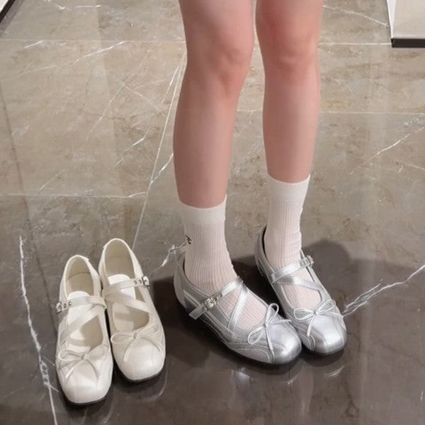 Damen elegante Mary Jane Ballerinas mit dekorativem Riemchen und komfortablem Fußbett EB