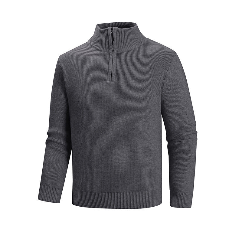 Herren Rollkragenpullover mit modernem Reißverschluss EB