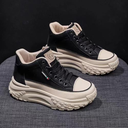 Damen Hohe Plateau Sneakers mit trendiger Silhouette und rutschfester Sohle EB