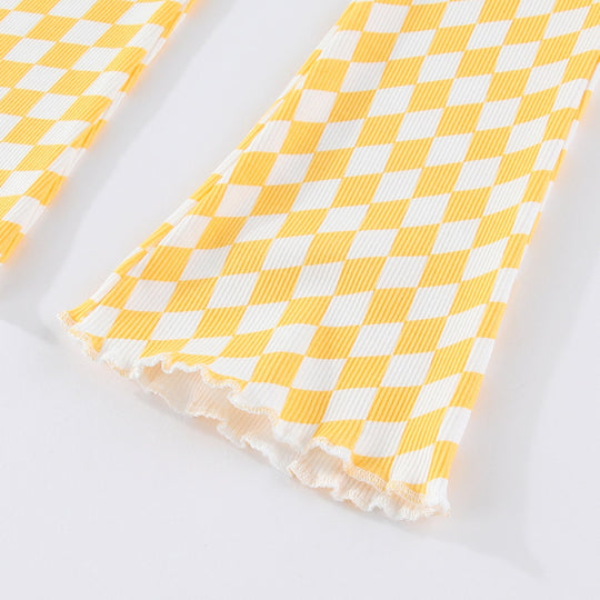 Mädchen Schlagleggings mit kariertem Design EB