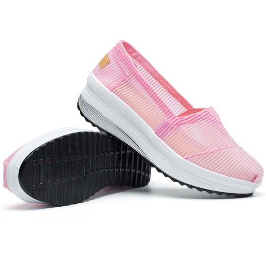 Damen Komfortable Slip-On Sneakers mit atmungsaktiver Oberflächenstruktur EB