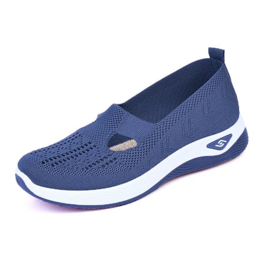 Damen bequeme Slip-On Schuhe mit atmungsaktiver Strickoberfläche EB