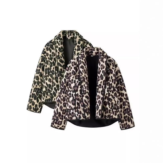 Damen Steppjacke im eleganten Leopardenmuster EB