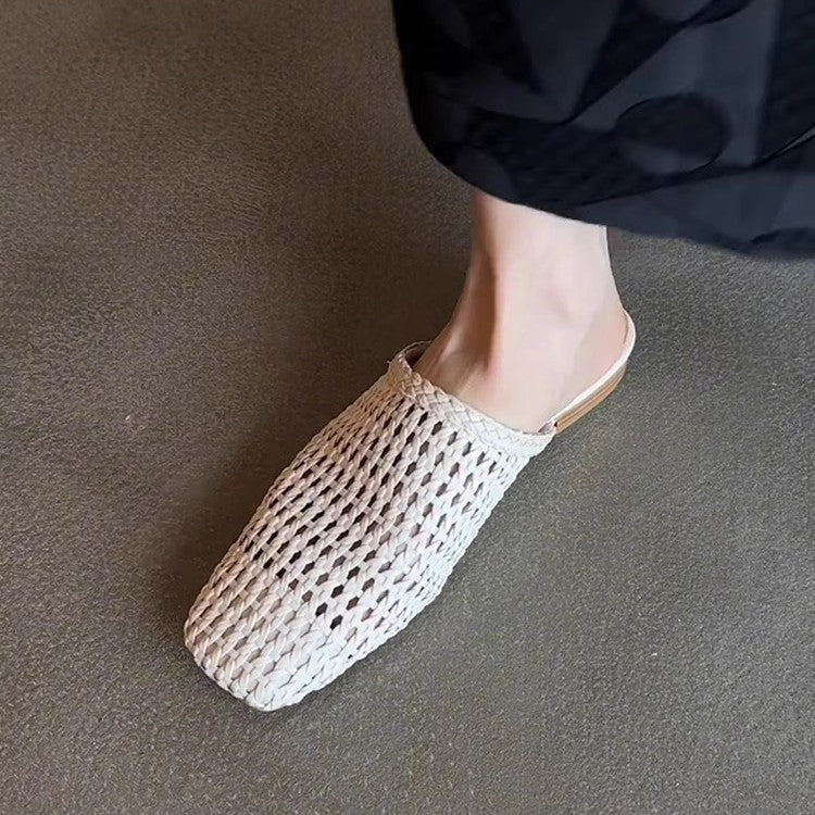 Damen Bequeme, handgewebte Pantoletten in modernem Design EB