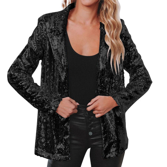 Damen Blazer mit Paillettenbesatz EB