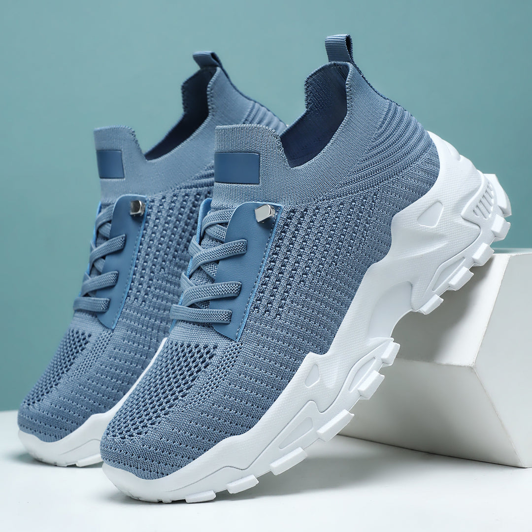 Damen Sportliche atmungsaktive Sneakers mit elastischem Einstieg EB