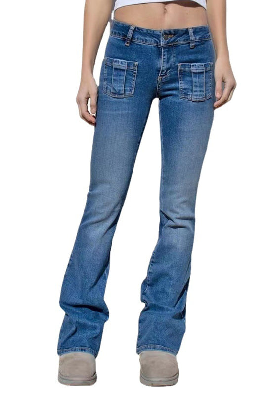 Damen Bootcut Jeans mit praktischen Taschen EB