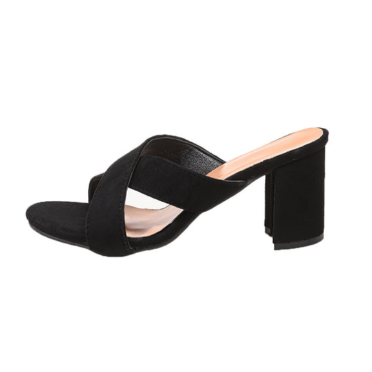 Damen modische Slingback-Sandalen mit raffiniertem Riemen-Design EB
