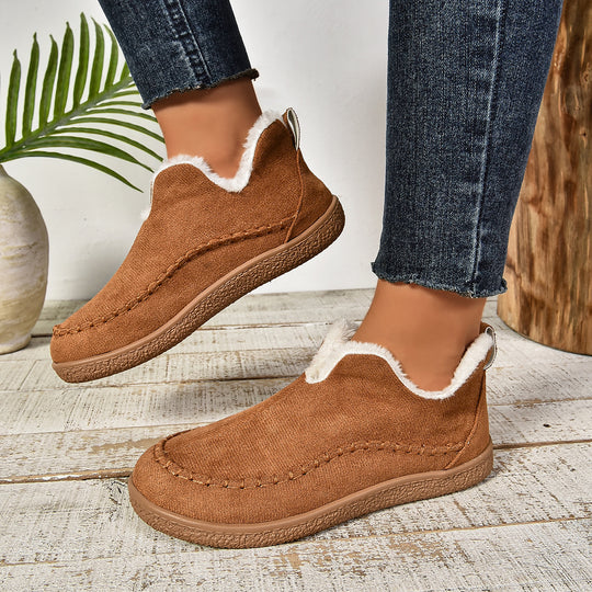 Damen Slipper mit warmem Fleece-Futter und rutschfester Sohle EB