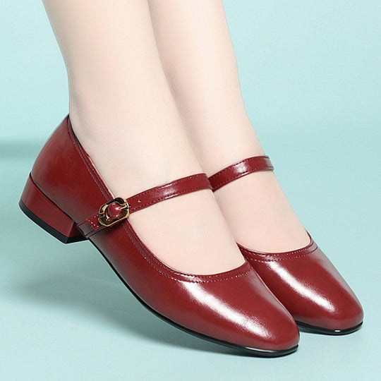 Damen Elegante Mary Jane Ballerinas mit Schmuckdetails und bequemem Absatz EB