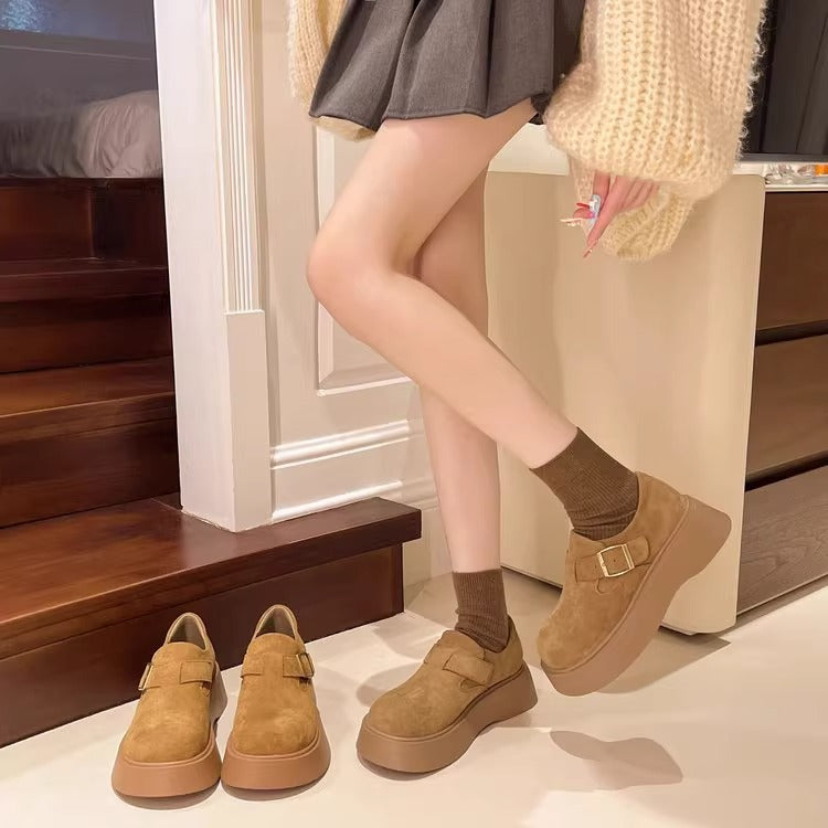 Damen Komfortable Plateau-Clogs mit eleganter Schnallenverzierung EB