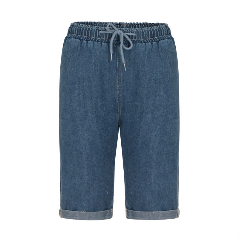 Damen Denim-Shorts mit elastischem Bund und lässigem Schnitt EB