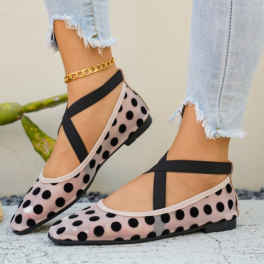 Damen Ballerinas mit Kreuzriemen EB