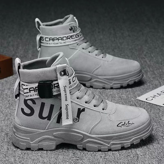 Damen Trendige High-Top Sneakers mit verstellbarem Knöchelriemen EB