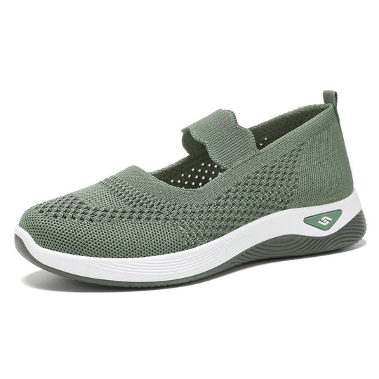 Damen Slip-On Sportschuhe mit elastischem Riemen und atmungsaktivem Obermaterial EB
