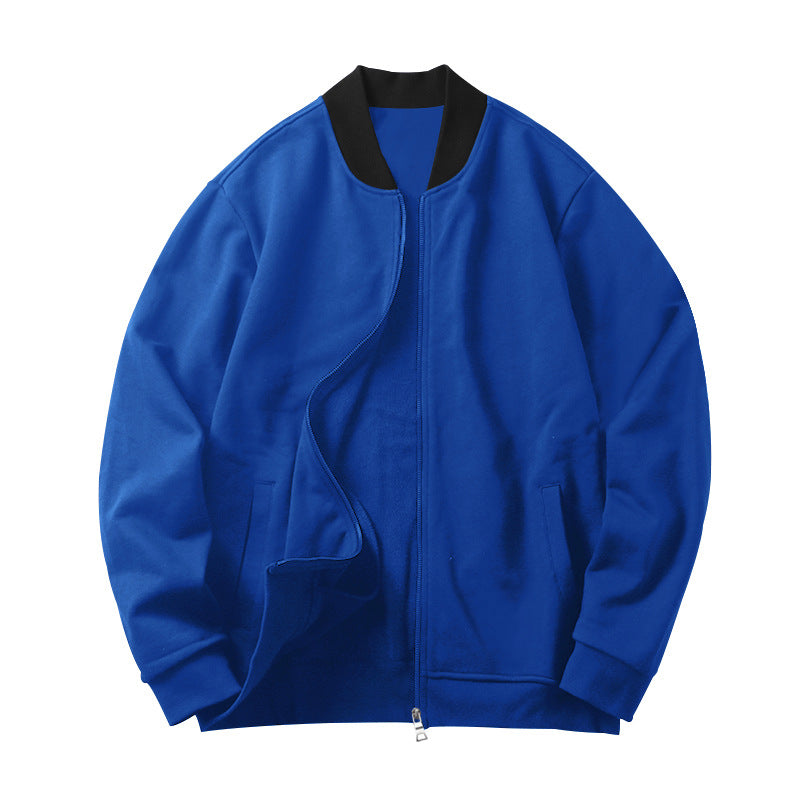 Herren Minimalistische Bomberjacke mit durchgehendem Reißverschluss, geripptem Stehkragen & Eingrifftaschen EB