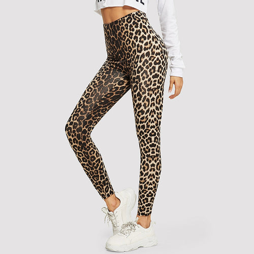 Damen Elegante Leggings im modischen Leopardenmuster EB
