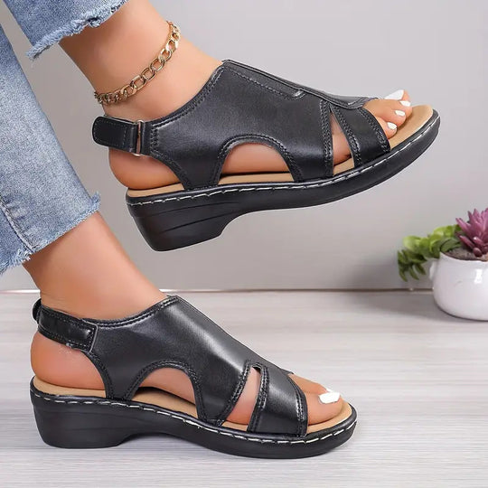 Damen Offene Riemensandalen mit ergonomischer Fußbettung und flexiblem Design EB