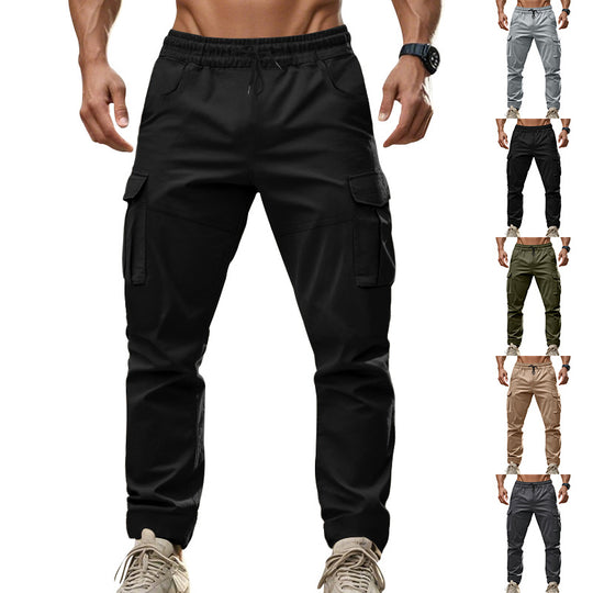 Herren Cargo-Hose mit funktionalen Seitentaschen und elastischem Bund EB
