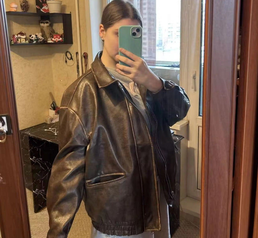 Damen jacke im Vintage-Stil mit lässigem Schnitt EB