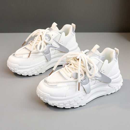 Damen trendige Chunky Sneaker mit dämpfendem Sohlenprofil und atmungsaktiver Oberfläche EB