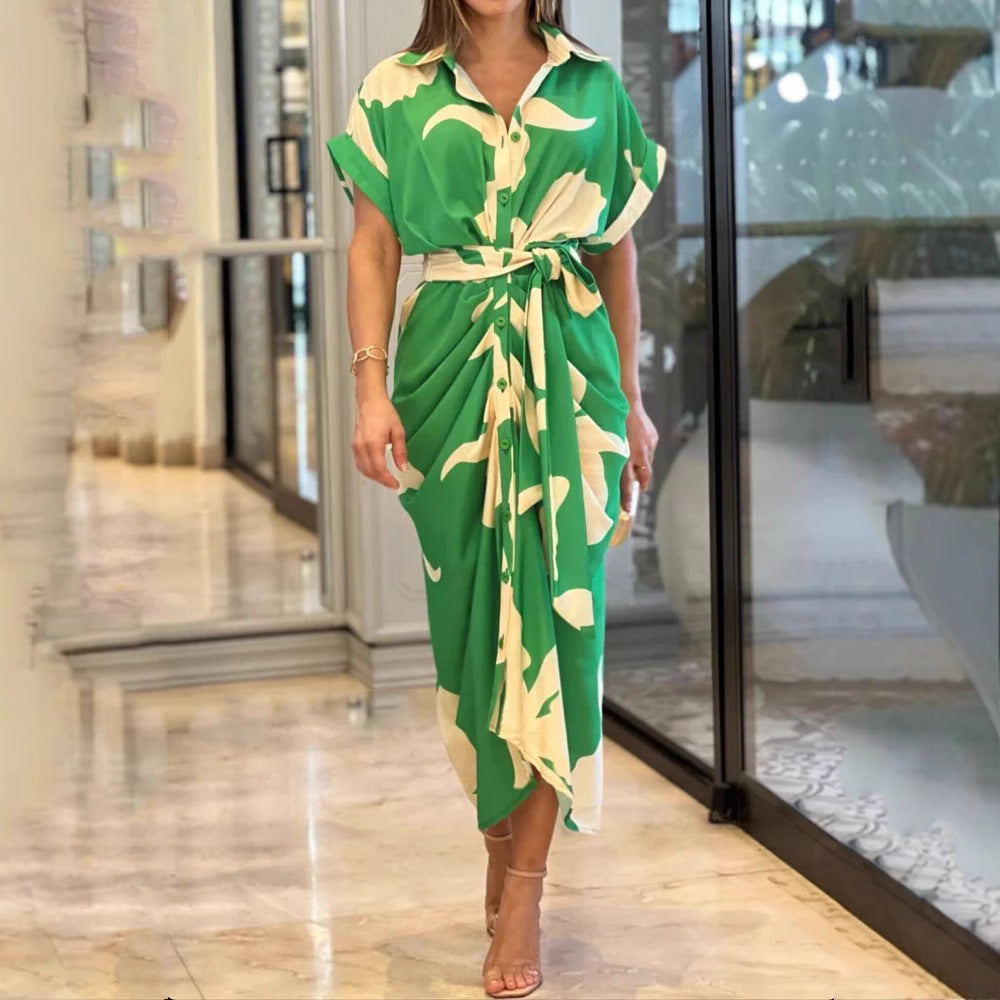 Damen Midikleid mit modernem Schnitt und schickem Taillengürtel EB