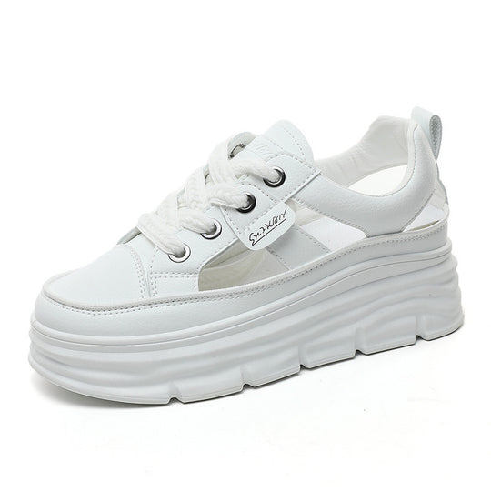 Damen Plattform Sneakers mit atmungsaktiver Mesh-Oberfläche und trendiger Dämpfung EB