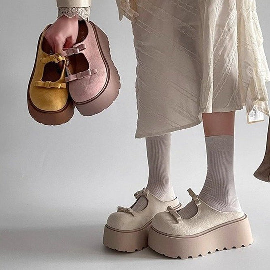 Damen Plattform-Sandalen mit dekorativen Schleifendetails EB
