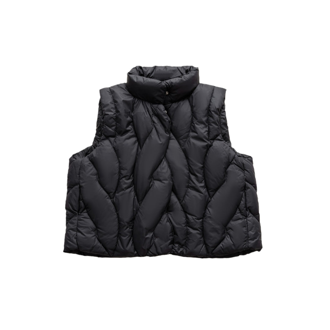 Damen stylische Steppweste mit hohem Kragen und modernem Design EB