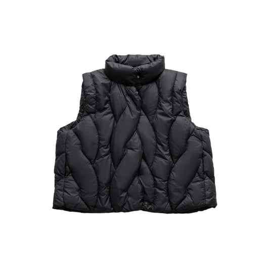 Damen stylische Steppweste mit hohem Kragen und modernem Design EB