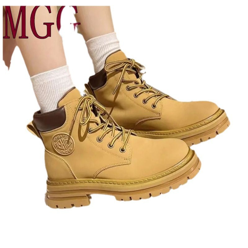 Damen robuste Schnürstiefel mit rutschfester Profilsohle EB