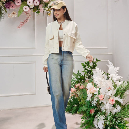Damen elegante cropped Jacke EB