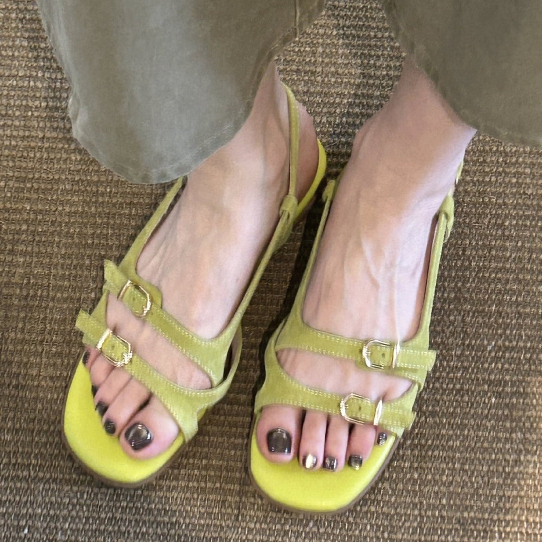 Damen Riemchen-Sandalen mit komfortablem Fußbett und modischem Schnallen-Design EB