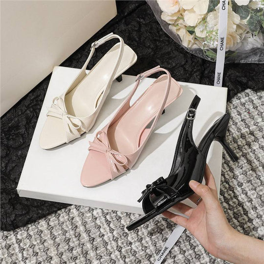 Damen Slingback Sandalen mit eleganter Schleifenverzierung EB