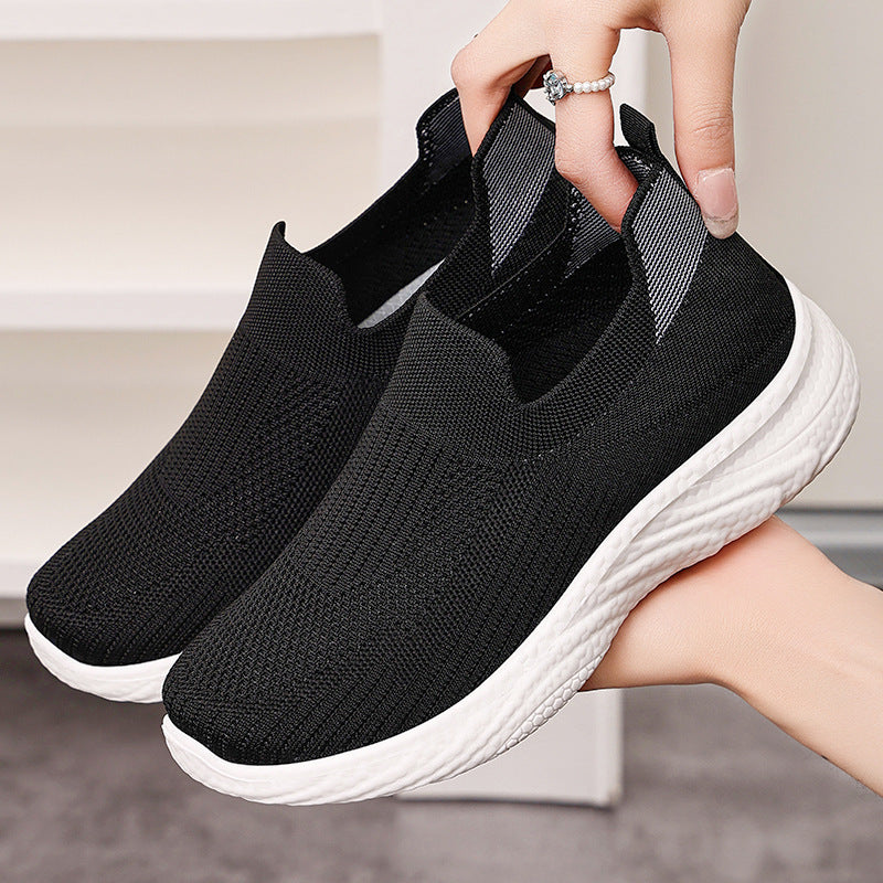 Damen Atmungsaktive Slip-On Sportschuhe mit flexiblem Sohlen-Design EB