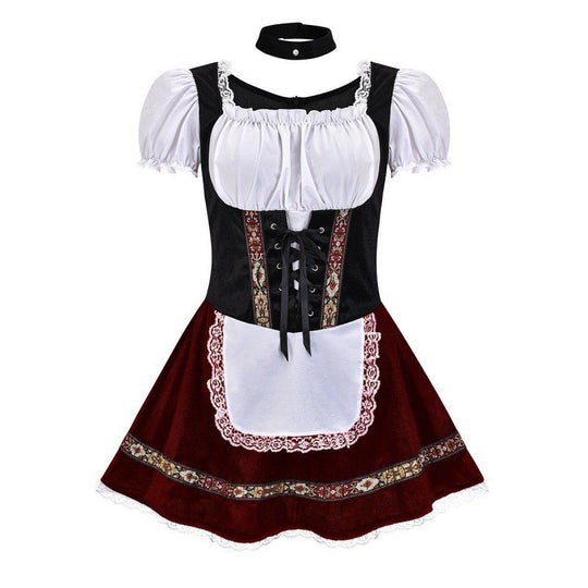 Damen Trachtenkleid mit romantischer Schnürung und dekorativen Rüschen EB