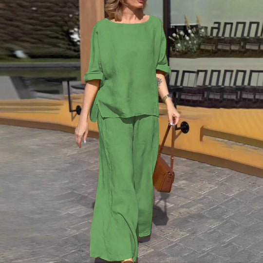 Damen Lässiges Zweiteiliges Outfit mit weitem Schnitt und lässigem Design EB