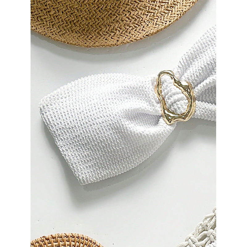 Damen Premium Bikini-Set mit Struktur und Goldverzierung EB