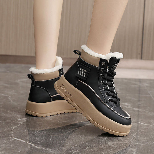Damen Winterliche High-Top Stiefel mit warmem Innenfutter und rutschfester Sohle EB