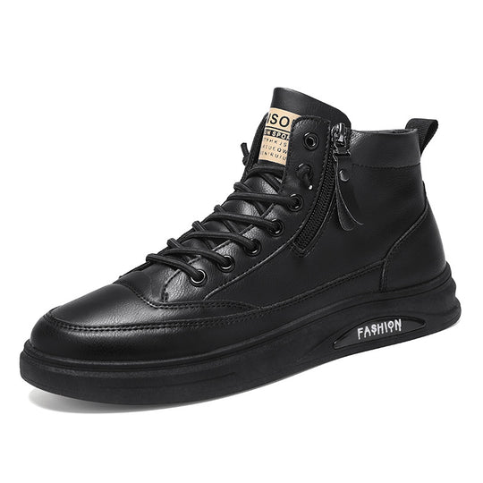 Damen High-Top Sneakers mit einzigartigem Reißverschluss und weichem Leder EB