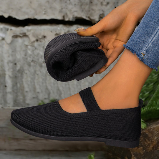 Damen Bequeme und flexible Slip-On Ballerinas EB