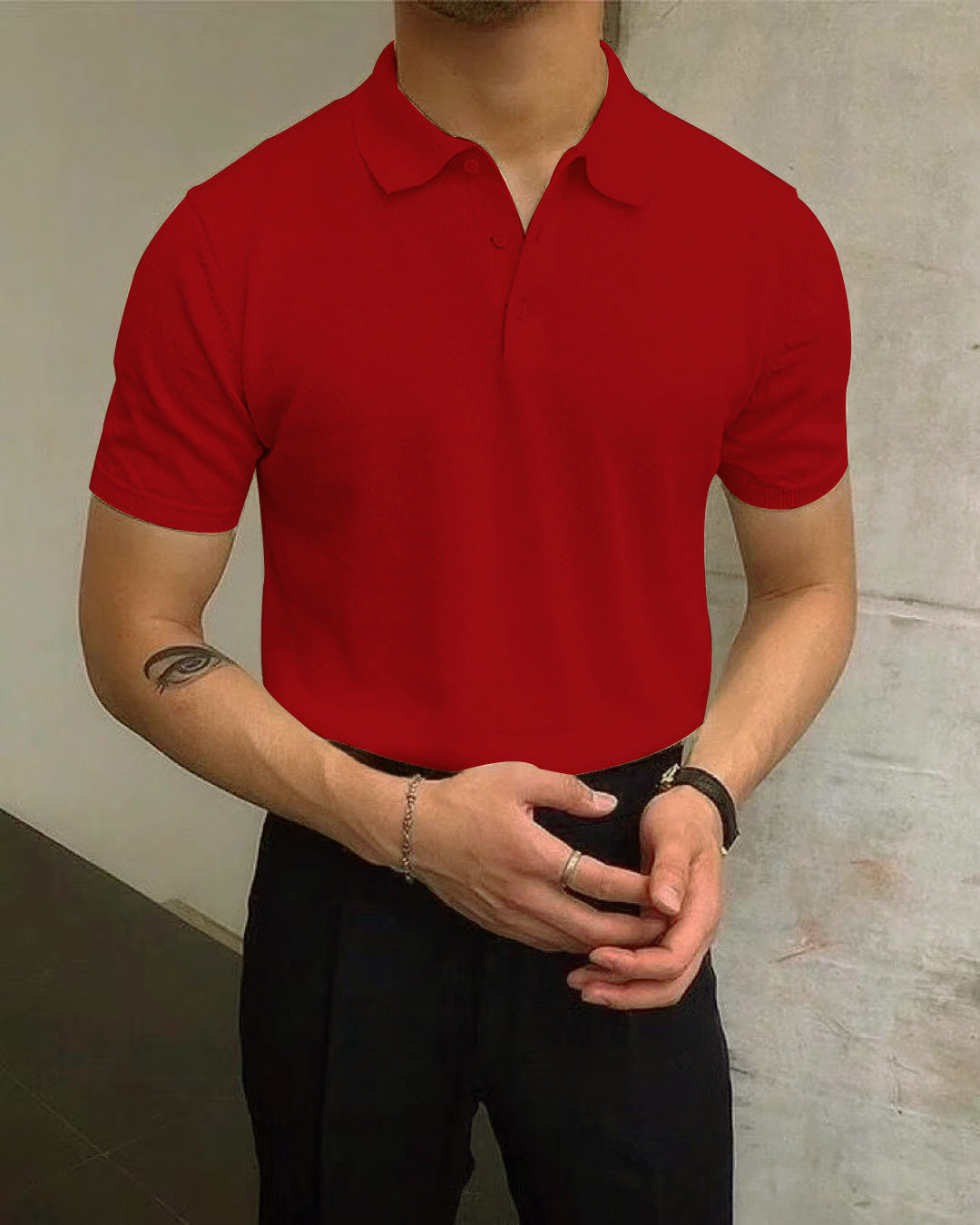 Herren Polo-Shirt aus atmungsaktiver Baumwolle mit elegantem Kragen EB