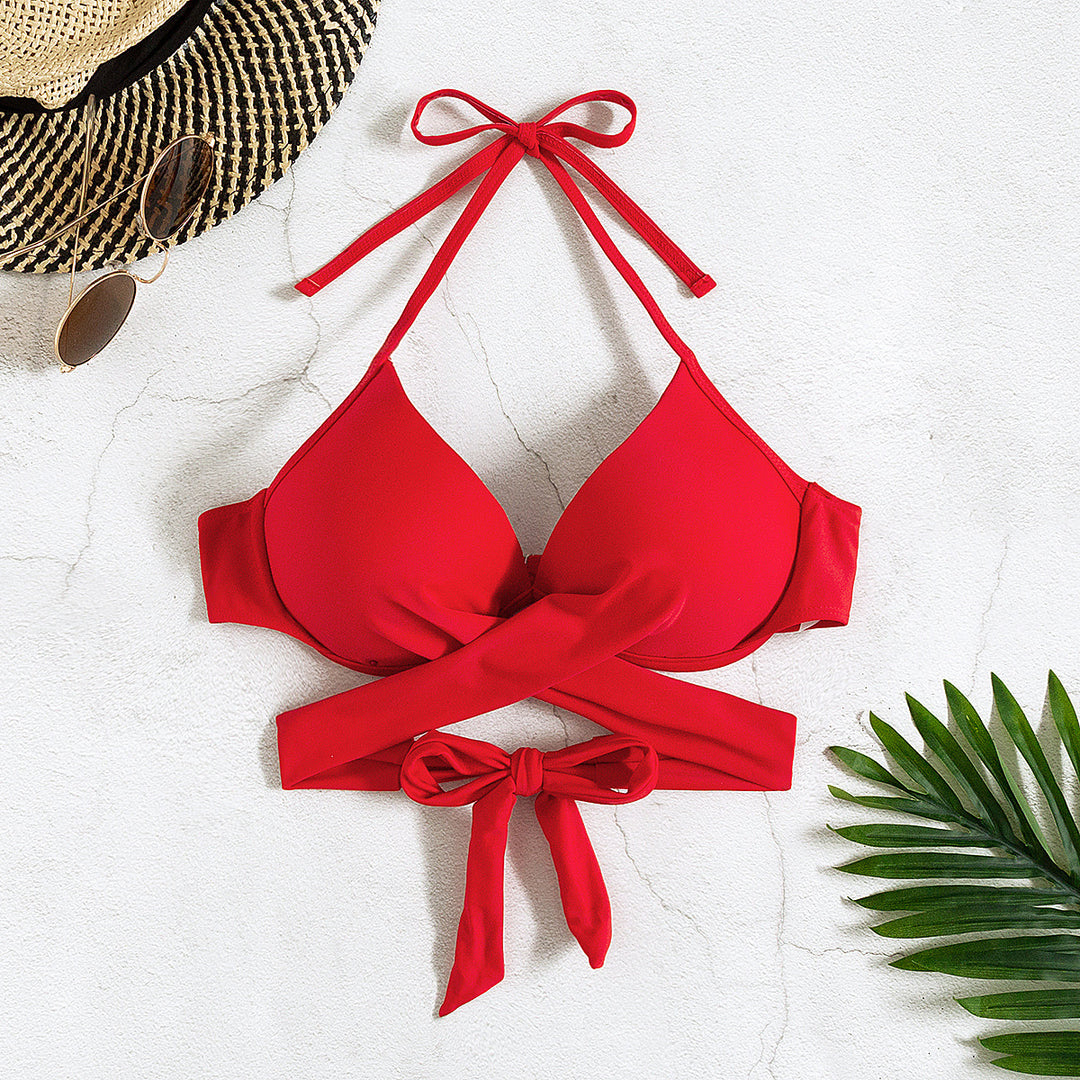 Damen Bikini-Oberteil mit verspieltem Knoten und elegantem Design EB