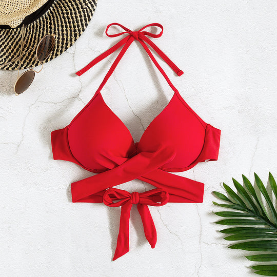 Damen Bikini-Oberteil mit verspieltem Knoten und elegantem Design EB