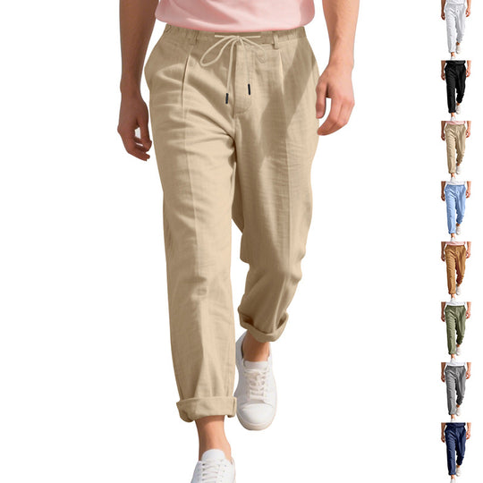 Herren leichte, atmungsaktive Strandhose mit verstellbarem Kordelzug und praktischen seitlichen Taschen EB