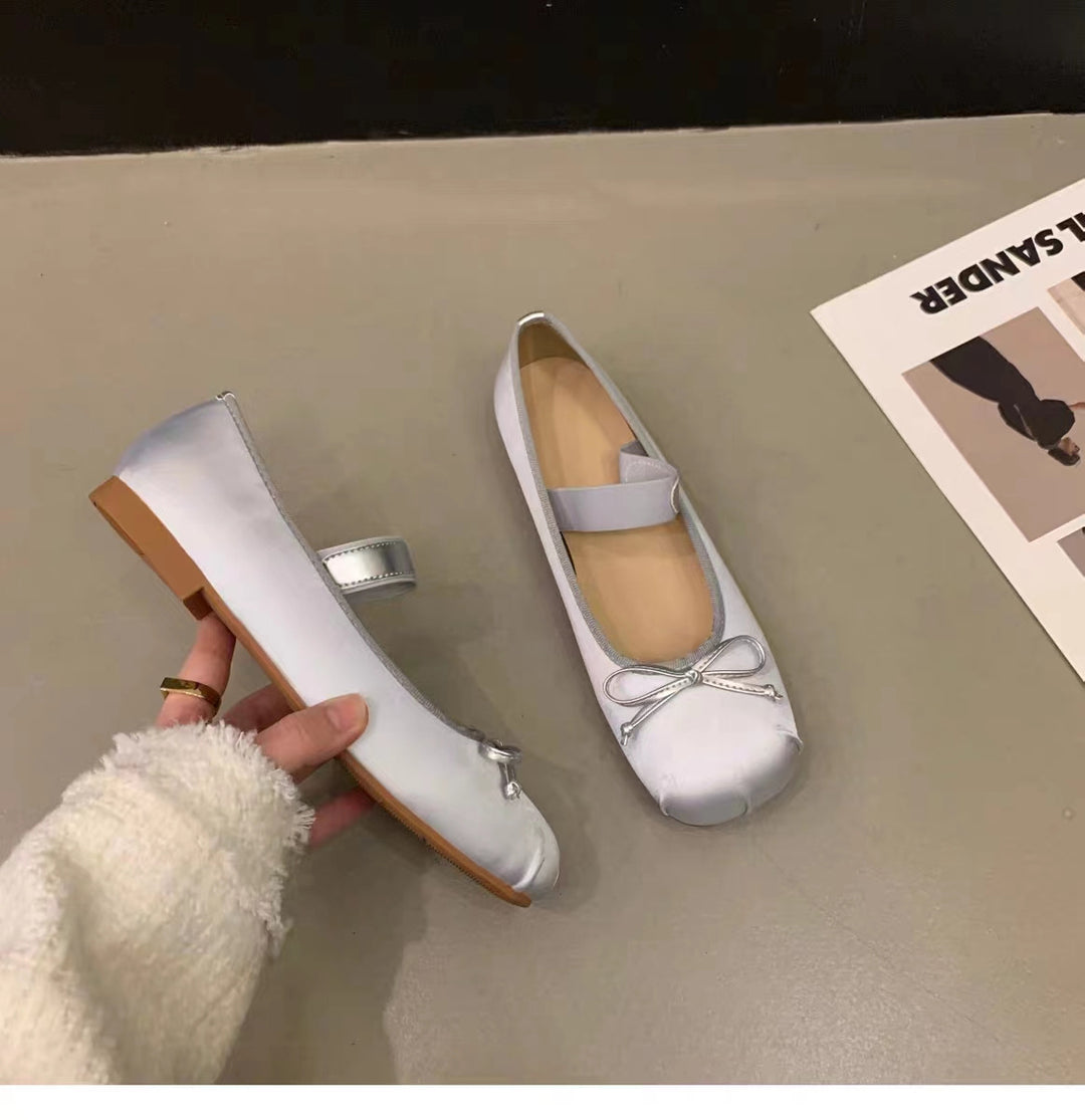 Damen Ballerinas mit anpassbarem Riemchen und eleganter Schleifenapplikation EB