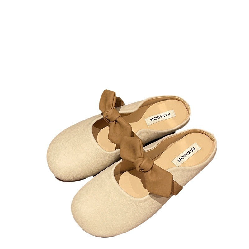 Damen bequeme Pantoletten mit modischem Schleifen-Design EB