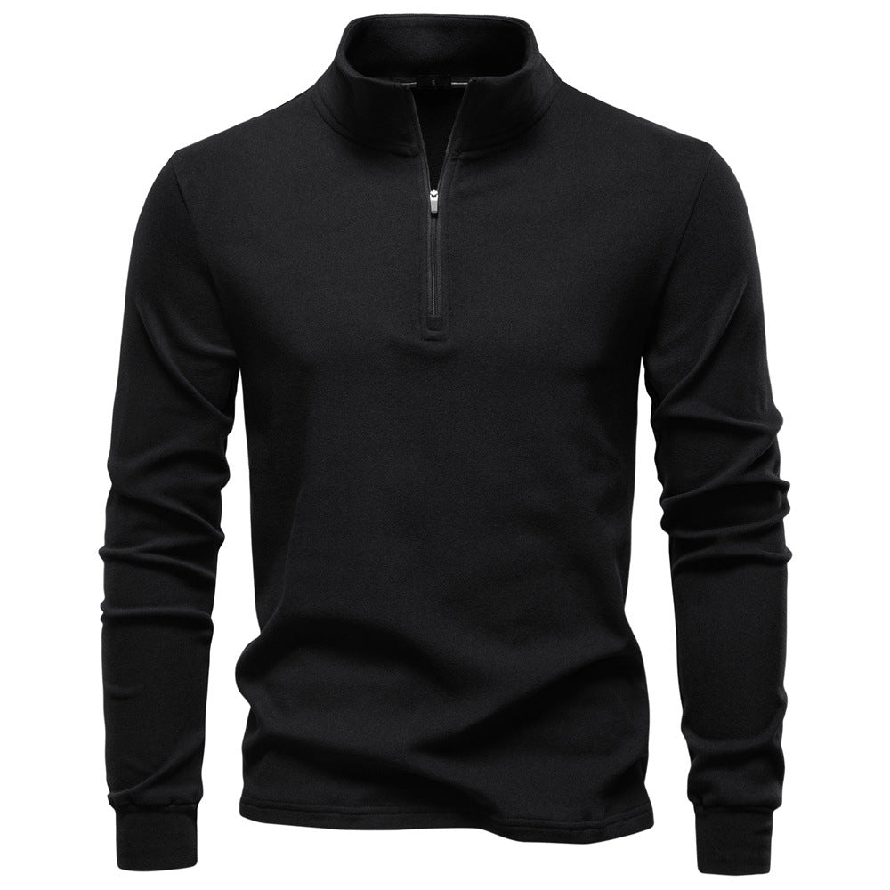 Herren funktionaler Sweatshirt mit hohem Kragen und kurzem Reißverschluss EB